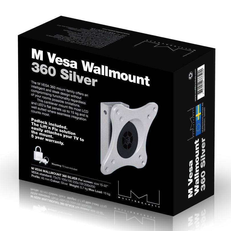 Black Multibrackets M VESA Wallmount 360 Silver