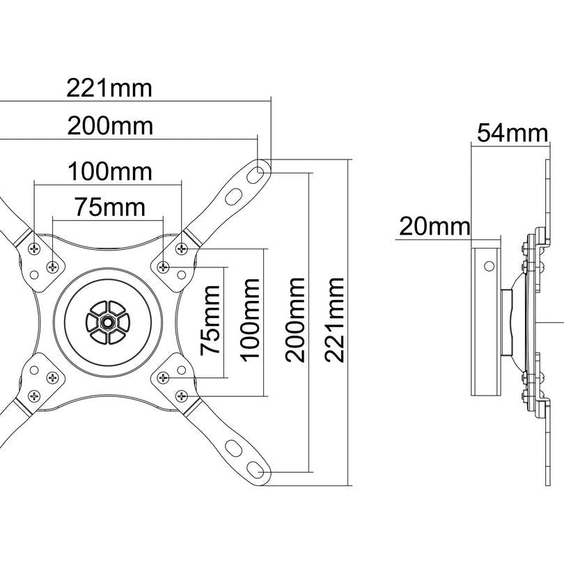 Dark Slate Gray Multibrackets M VESA Wallmount 360 Silver