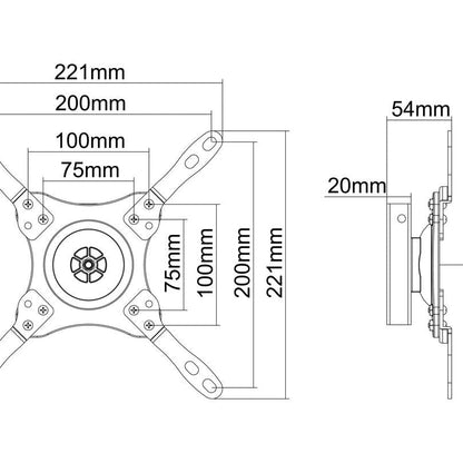 Dark Slate Gray Multibrackets M VESA Wallmount 360 Silver