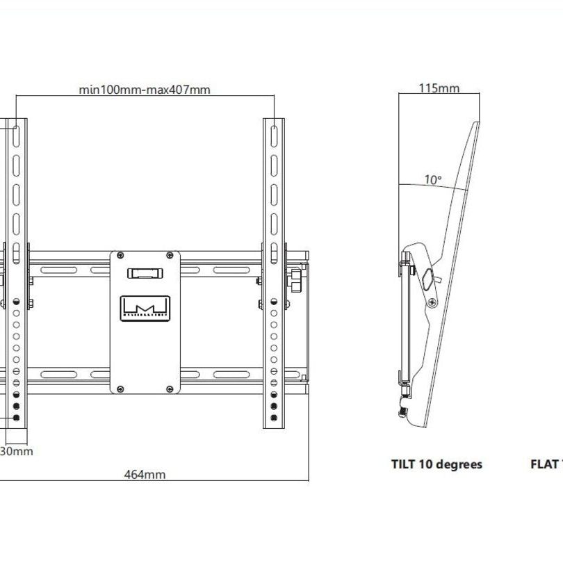 Dark Slate Gray Multibrackets M Universal Tilt Wallmount Black Medium