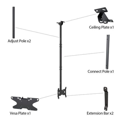 Dark Slate Gray Multibrackets M Public Ceilingmount Small Single Black 1500