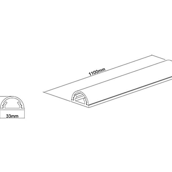 Light Gray Multibrackets M Universal Cable Cover Aluminium 33mm-W 1100-L