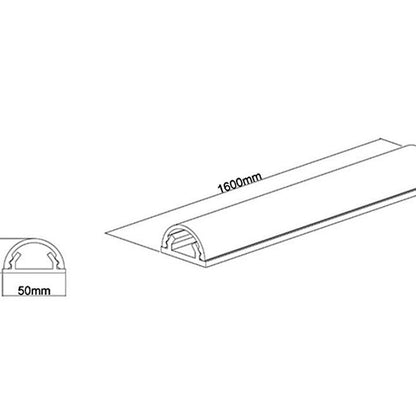 Light Gray Multibrackets M Universal Cable Cover White 50mm-W 1600-L