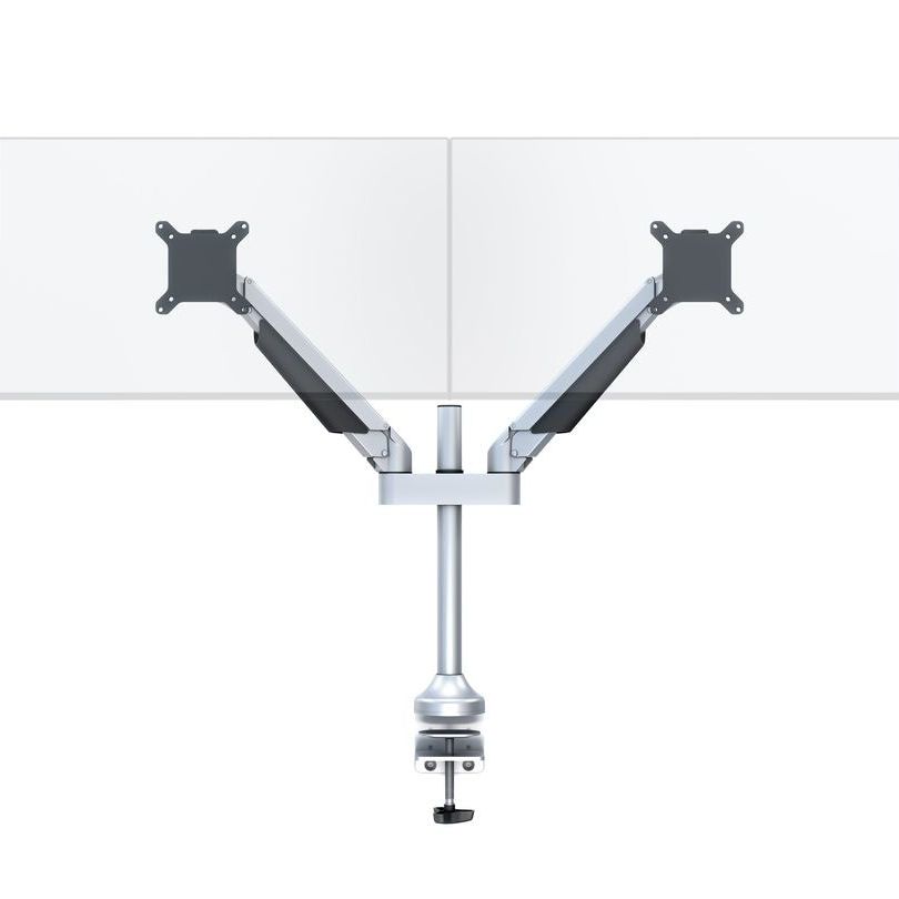 White Smoke Multibrackets M VESA Gas Lift Arm Dual Silver