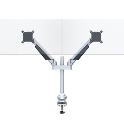 White Smoke Multibrackets M VESA Gas Lift Arm Dual Silver