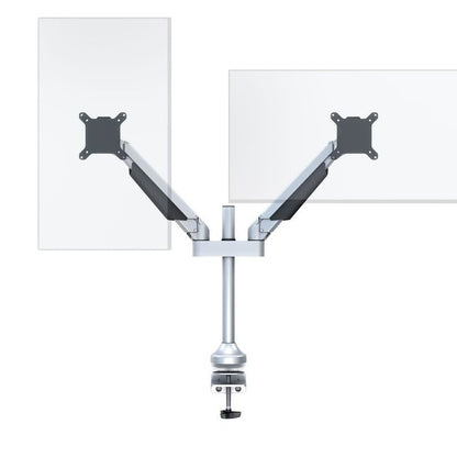White Smoke Multibrackets M VESA Gas Lift Arm Dual Silver
