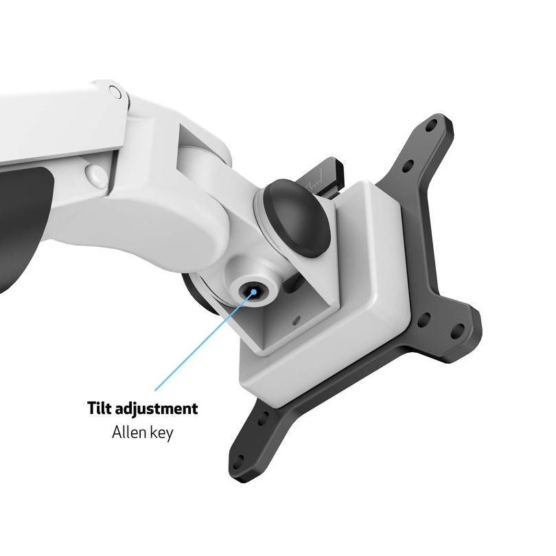 Light Gray Multibrackets M VESA Gas Lift Arm Dual White