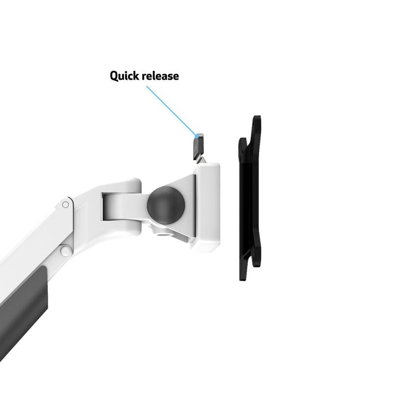 Light Gray Multibrackets M VESA Gas Lift Arm Dual White