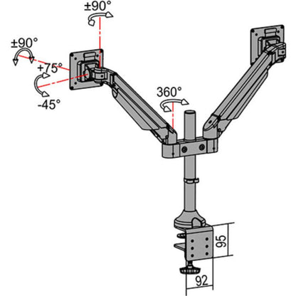 Gray Multibrackets M VESA Gas Lift Arm Dual Black
