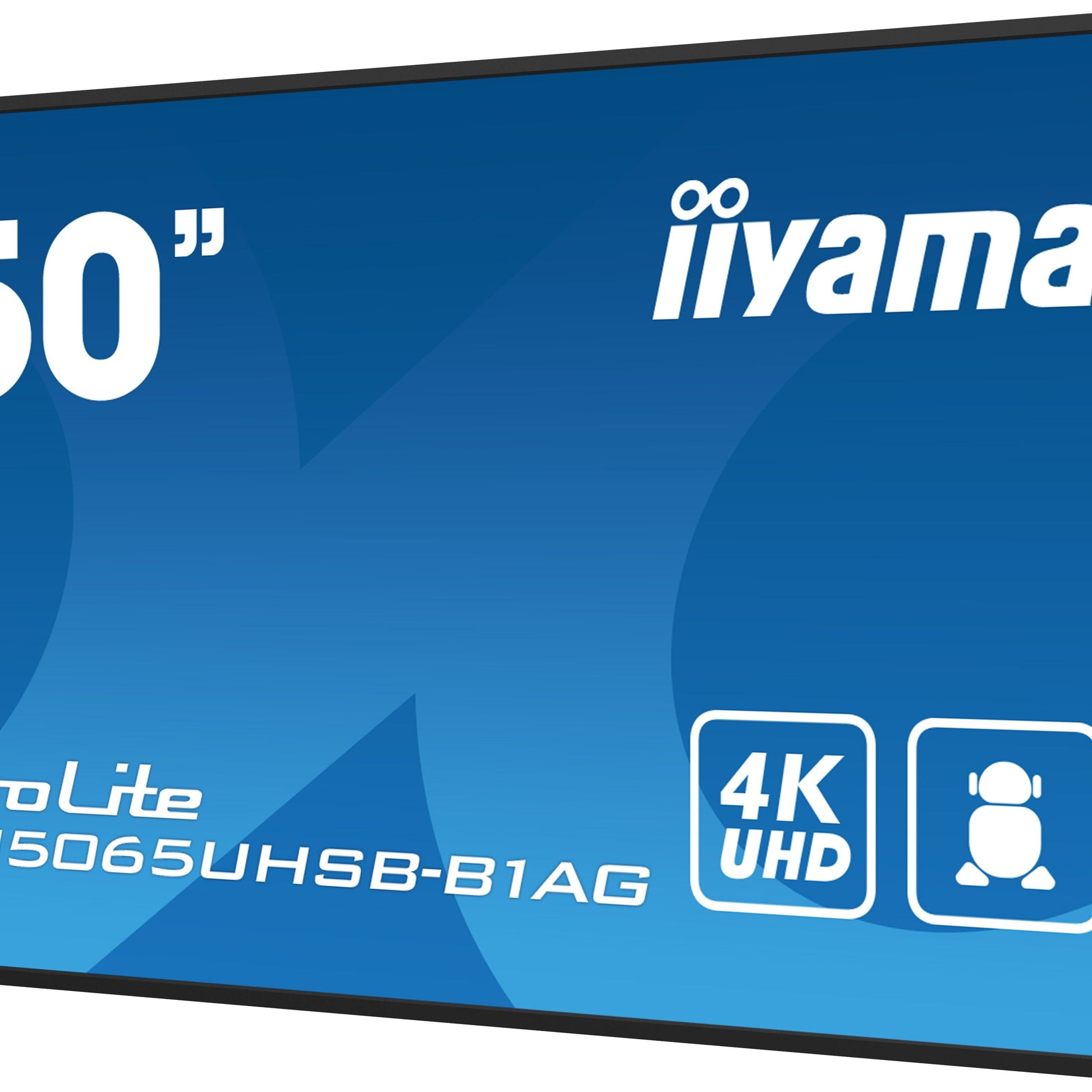 Dark Cyan iiyama LH5065UHSB-B1AG Signage Display Digital signage flat panel 125.7 cm (49.5") LCD Wi-Fi 800 cd/m² 4K Ultra HD Black Built-in processor Android 11 24/7