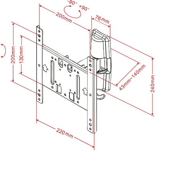 White Smoke Multibrackets M VESA Flexarm Tilt & Turn II Small
