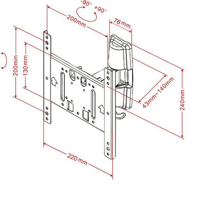 White Smoke Multibrackets M VESA Flexarm Tilt & Turn II Small