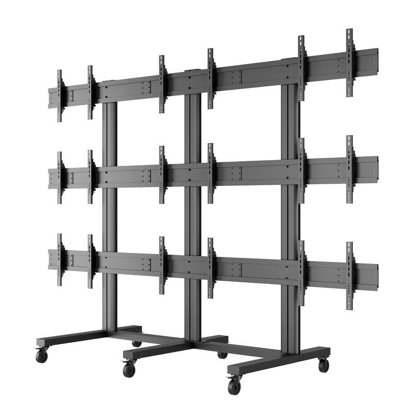 Dim Gray Multibrackets M Public Video Wall Stand 9-Screens 40-55" Black