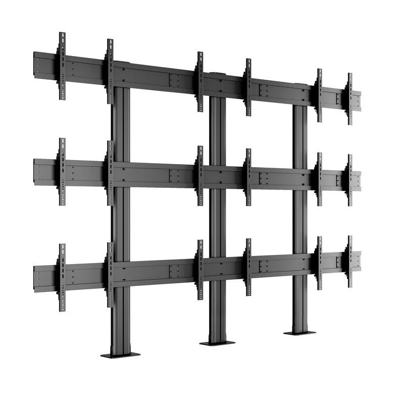 Dark Slate Gray Multibrackets M Public Video Wall Stand 9-Screens 40-55" Black