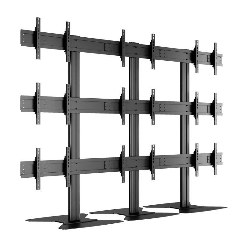 Dark Slate Gray Multibrackets M Public Video Wall Stand 9-Screens 40-55" Black