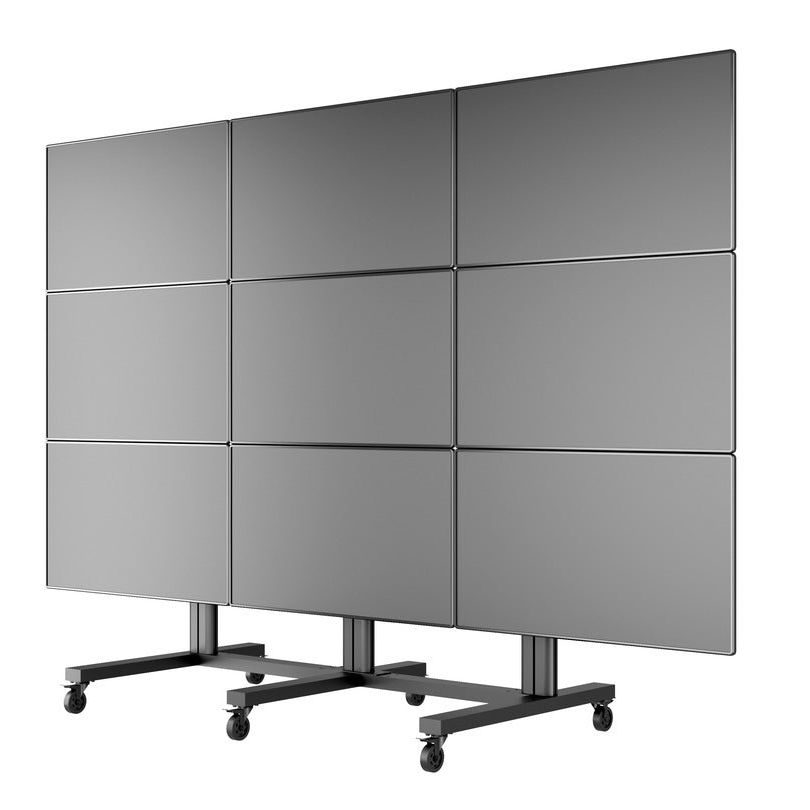 Light Slate Gray Multibrackets M Public Video Wall Stand 9-Screens 40-55" Black