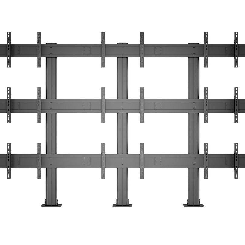 Dim Gray Multibrackets M Public Video Wall Stand 9-Screens 40-55" Black