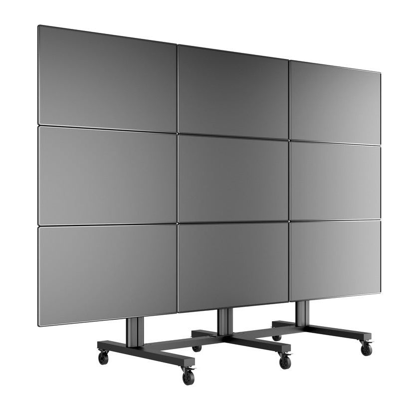 Slate Gray Multibrackets M Public Video Wall Stand 9-Screens 40-55" Black