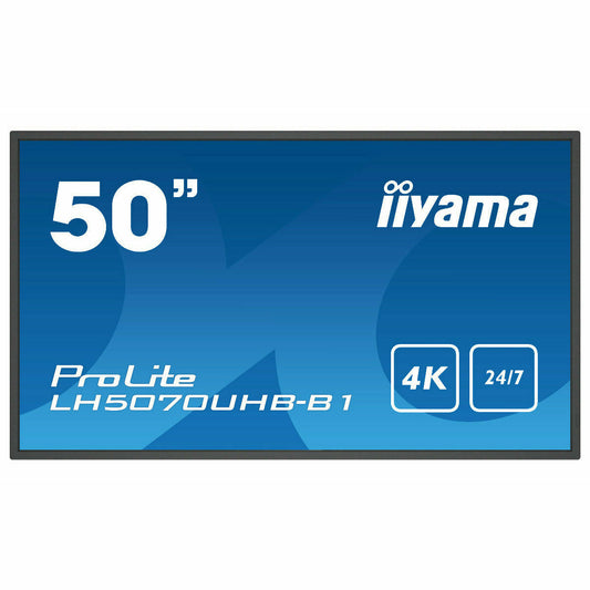 Dark Cyan iiyama ProLite LH5070UHB-B1 50" Large Format Display with 24/7, 4K UHD, Android 9.0 and 700cd/m² High Brightness