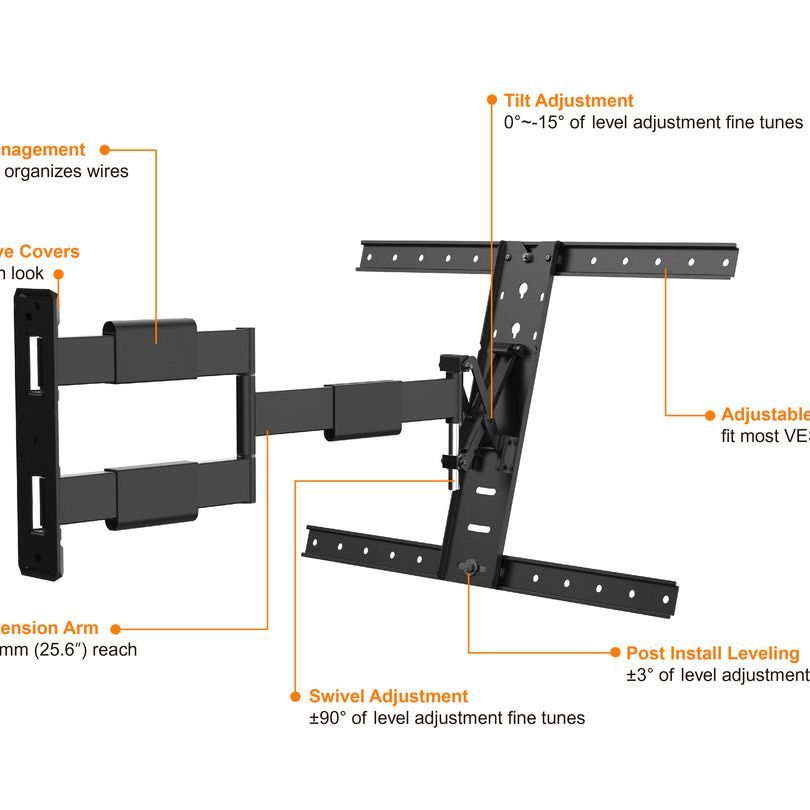 Antique White Multibrackets M VESA Flexarm Thin Black