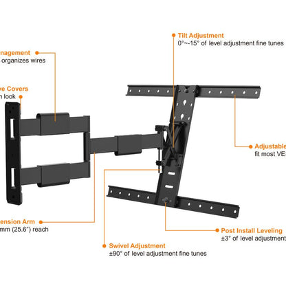 Antique White Multibrackets M VESA Flexarm Thin Black