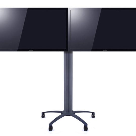Dark Slate Gray Multibrackets M Public Display Stand Dual Screen Mount 40-55" Black