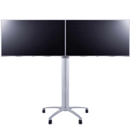 Dark Slate Gray Multibrackets M Public Display Stand Dual Screen Mount 40-55" Silver
