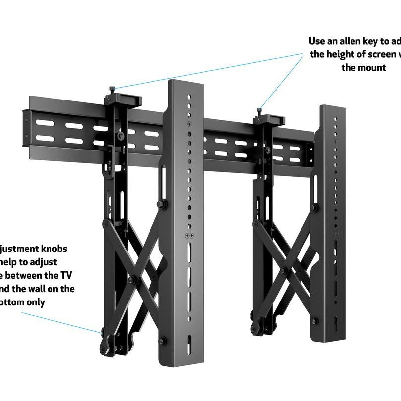 Dark Slate Gray Multibrackets M Public Video Wall Mount Push 40-70" Black
