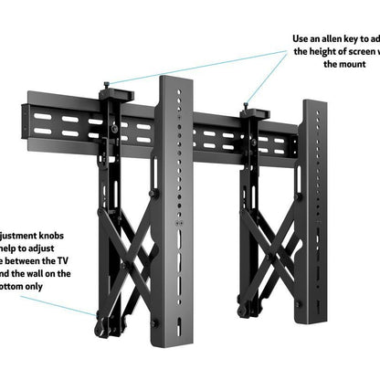 Dark Slate Gray Multibrackets M Public Video Wall Mount Push 40-70" Black