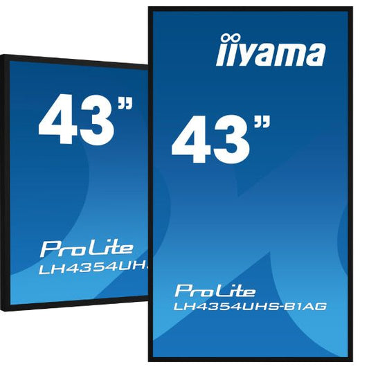 Dark Cyan iiyama ProLite LH4375UHS-B1AG 43" IPS 4K UHD 24/7 Digital Signage Display with Android OS