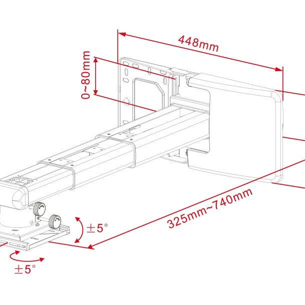 White Smoke Multibrackets M Projector Mount Short Throw Deluxe 300-700 Medium