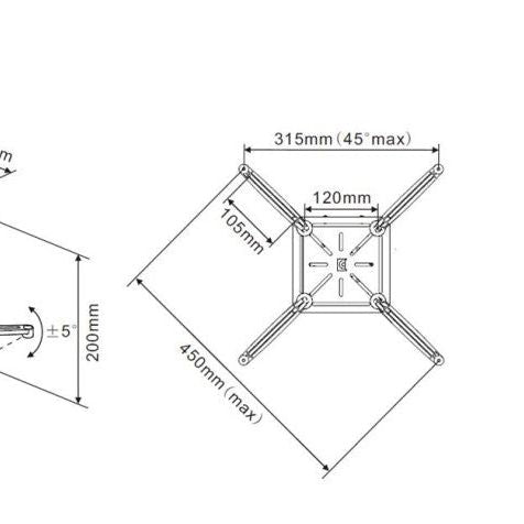 Light Gray Multibrackets M Universal Projector Ceiling mount 200 with Fine tune