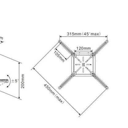 Light Gray Multibrackets M Universal Projector Ceiling mount 200 with Fine tune