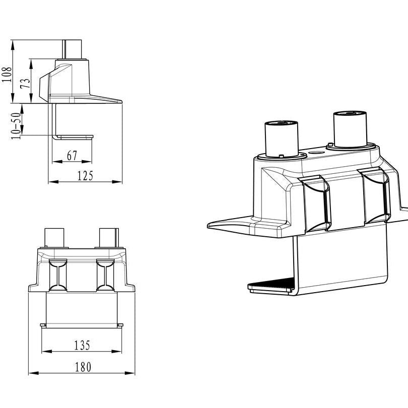 Black Multibrackets M Duo Deskmount Black