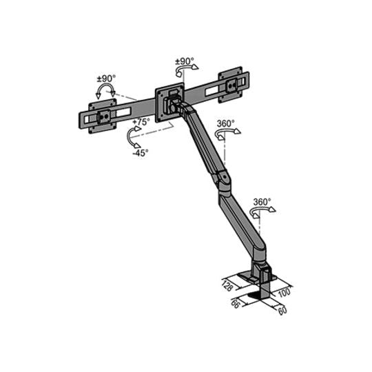 Slate Gray Multibrackets M VESA 75 100 Duo Quick Release Plate Black