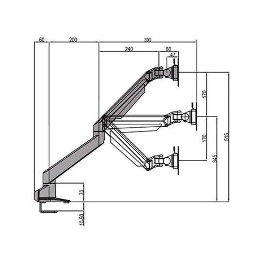 Gray Multibrackets M VESA 75 100 Duo Quick Release Plate Black