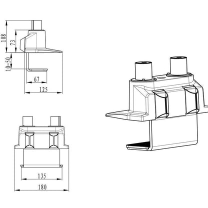 Black Multibrackets M Duo Deskmount White