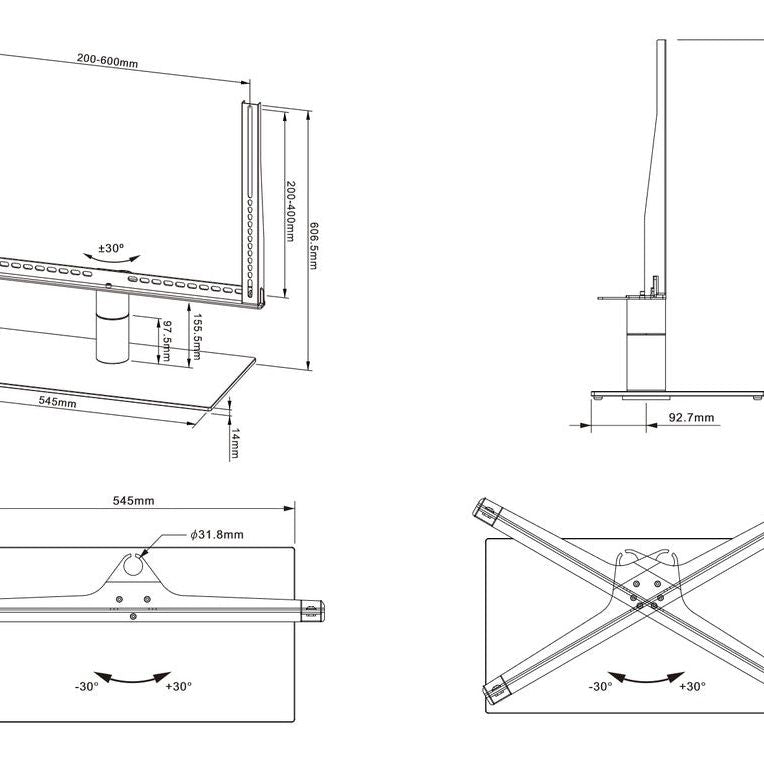 Lavender Multibrackets M VESA Tablestand Turn Black Large MAX 600x400