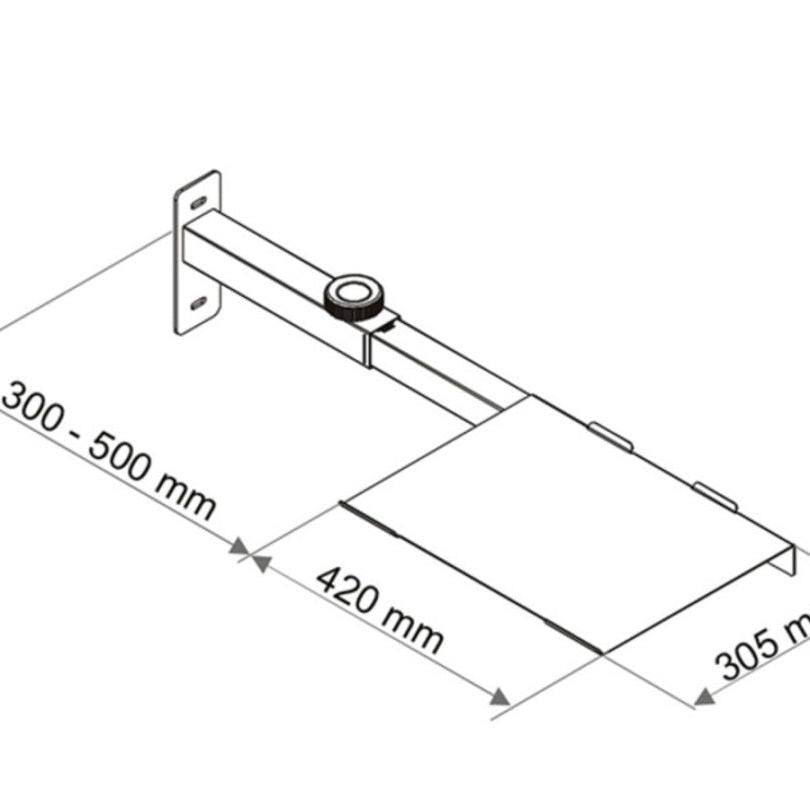 Light Gray Multibrackets M Computer Shelf Motorized Mount White HD/SD