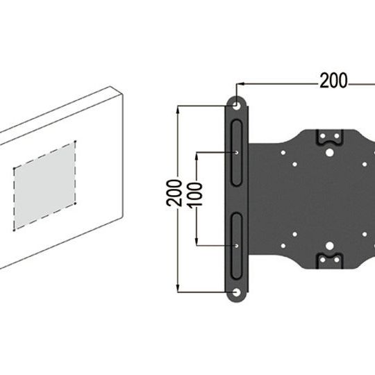 Dark Slate Gray Multibrackets M Desktopmount VESA Adapter 200x200