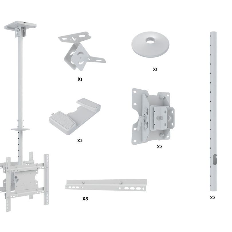 Light Gray Multibrackets M Public Ceilingmount Medium Back to Back White 3000