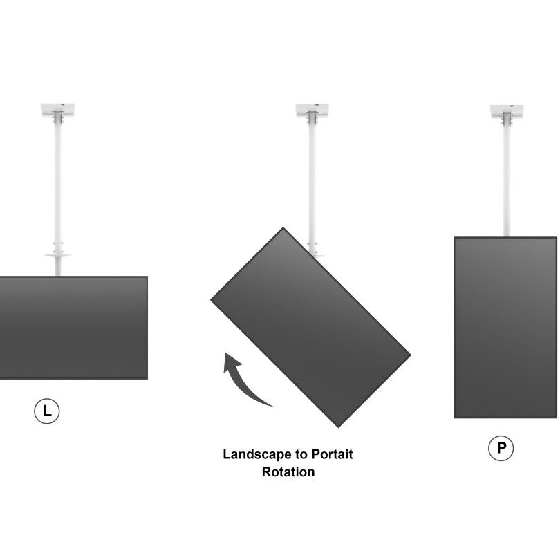 Dim Gray Multibrackets M Public Ceilingmount Large Single White 3000