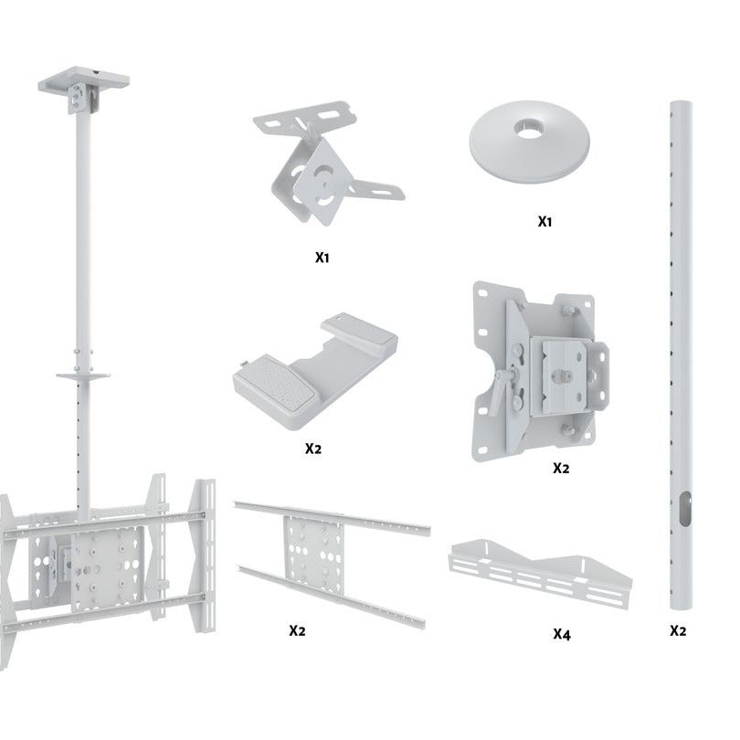 Light Gray Multibrackets M Public Ceilingmount Large Back to Back White 3000