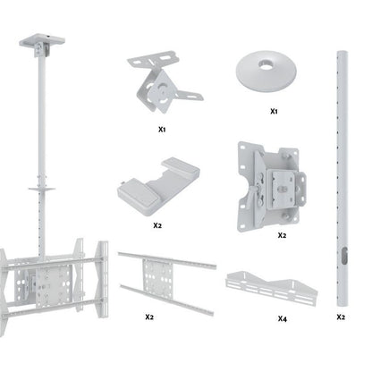 Light Gray Multibrackets M Public Ceilingmount Large Back to Back White 3000