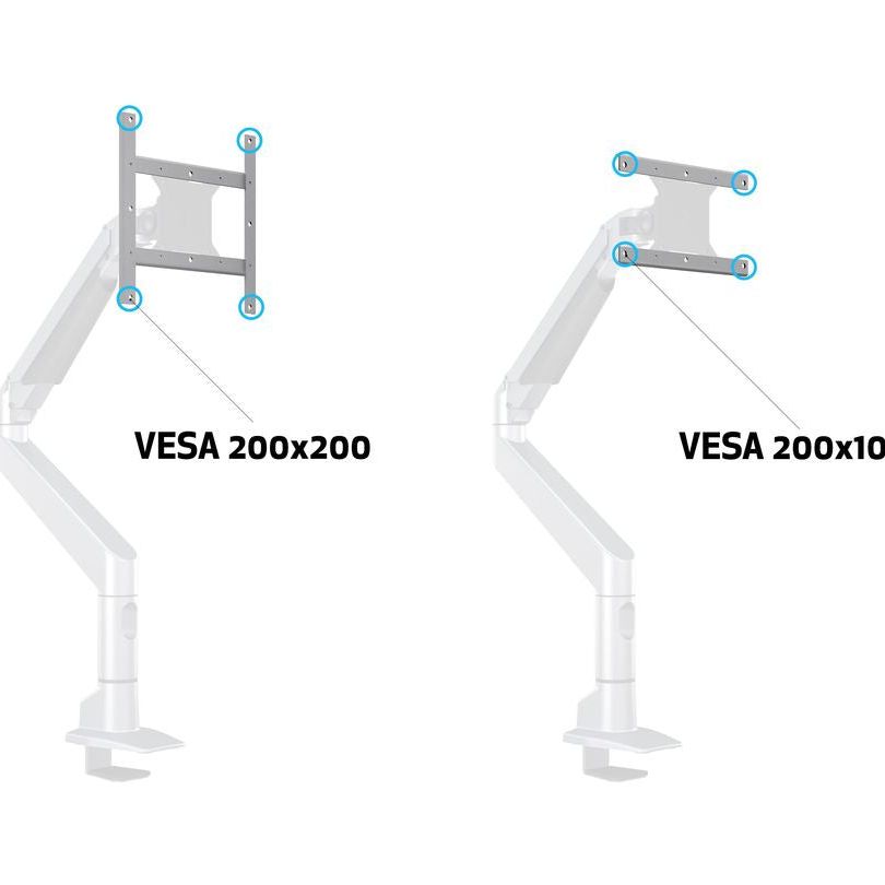 Light Gray Multibrackets M Gas Lift VESA Adapter 200x200