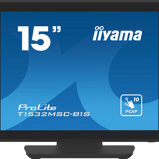 Dark Cyan iiyama ProLite T1532MSC-B1S computer monitor 38.1 cm (15") 1024 x 768 pixels XGA LCD Touchscreen Black