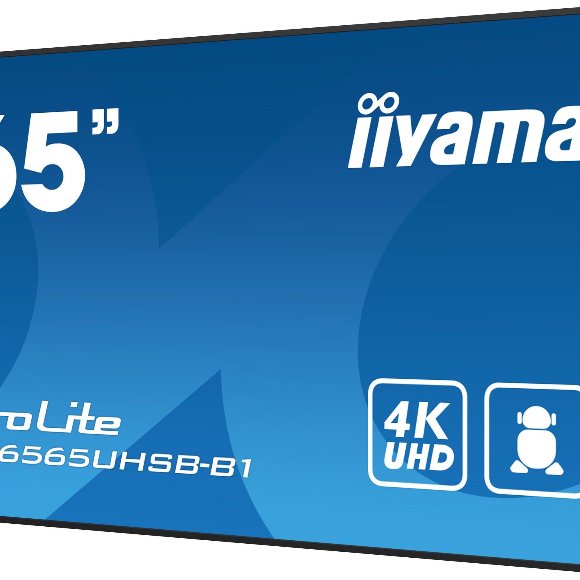 Dark Cyan iiyama LH6565UHSB-B1 Signage Display Kiosk design 163.8 cm (64.5") LED Wi-Fi 800 cd/m² 4K Ultra HD Black Built-in processor Android 11 24/7
