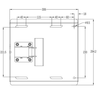 Gray Multibrackets M Universal Swing Arm 180 Degrees Large Black
