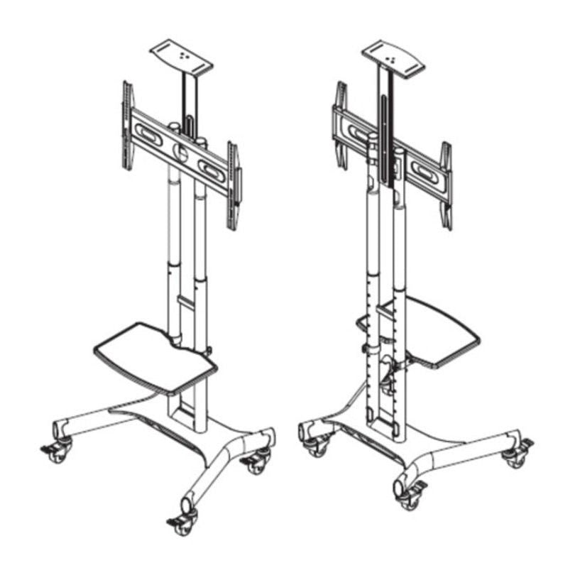 Gray Multibrackets M Public Floorstand Basic 150 incl shelf & camera holder
