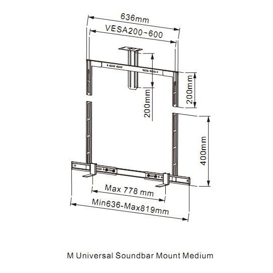 Dark Slate Gray Multibrackets M Universal Soundbar Mount and Camera Holder Medium